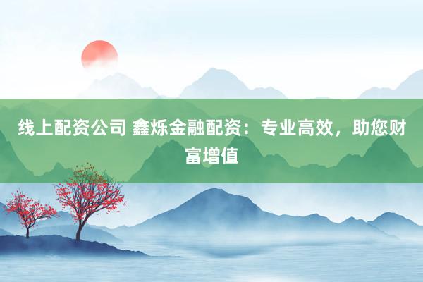 线上配资公司 鑫烁金融配资：专业高效，助您财富增值