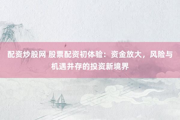 配资炒股网 股票配资初体验：资金放大，风险与机遇并存的投资新境界