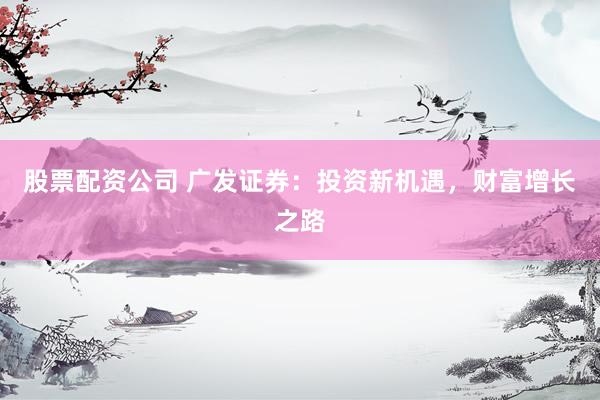 股票配资公司 广发证券：投资新机遇，财富增长之路