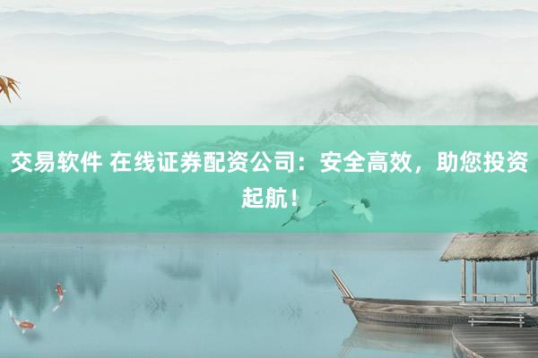 交易软件 在线证券配资公司：安全高效，助您投资起航！