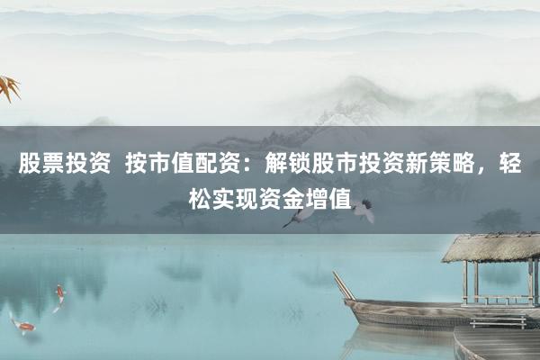 股票投资  按市值配资：解锁股市投资新策略，轻松实现资金增值