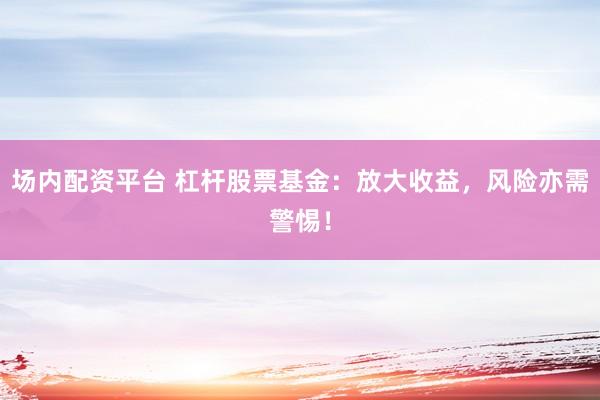 场内配资平台 杠杆股票基金：放大收益，风险亦需警惕！