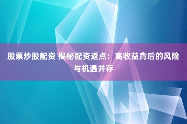 股票炒股配资 揭秘配资返点：高收益背后的风险与机遇并存
