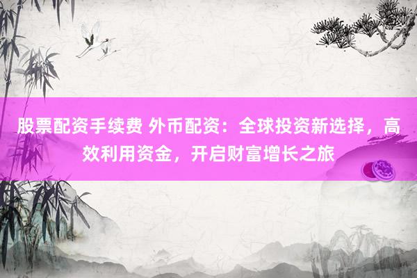 股票配资手续费 外币配资：全球投资新选择，高效利用资金，开启财富增长之旅