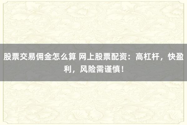 股票交易佣金怎么算 网上股票配资：高杠杆，快盈利，风险需谨慎！